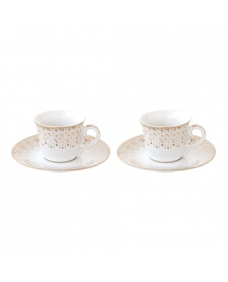 Set 2 cesti pentru espresso si farfurii, 80 ml, Festive - SIMONA'S COOKSHOP